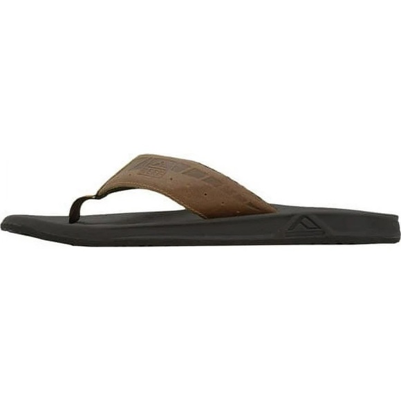Reef Men Dark Brown Flip Flops Size 13 Leather Beach Contemporary Outdoor - Picture 9 of 11